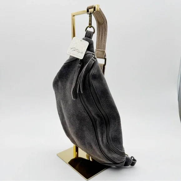 NWT Gray Free People Canyon Suede Sling Bag Crossbody - Picture 4 of 6